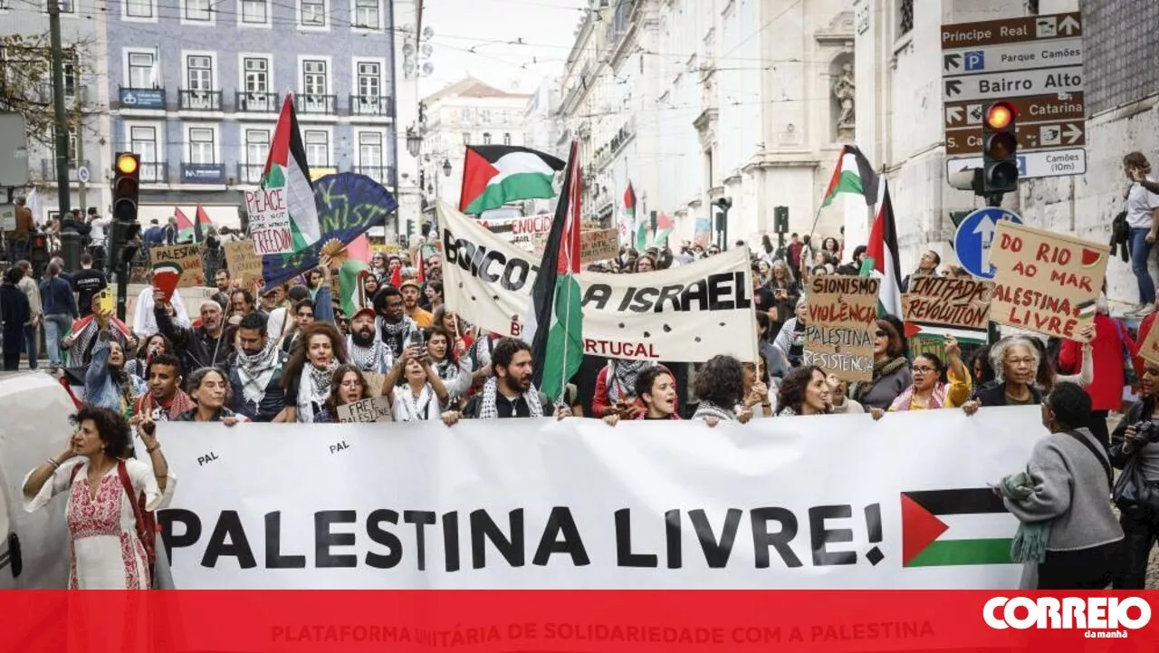 'Palestina vencerá': Centenas de manifestantes pedem em Lisboa a libertação da Palestina