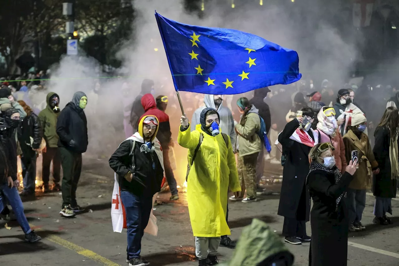 Georgian Protesters Rally Against Suspension of EU Talks