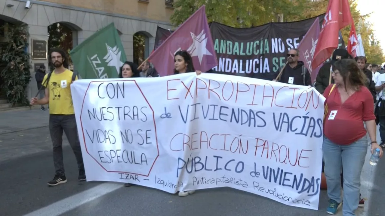 Granada protesta contra el negocio de la vivienda: 'Fuera fondos buitres'