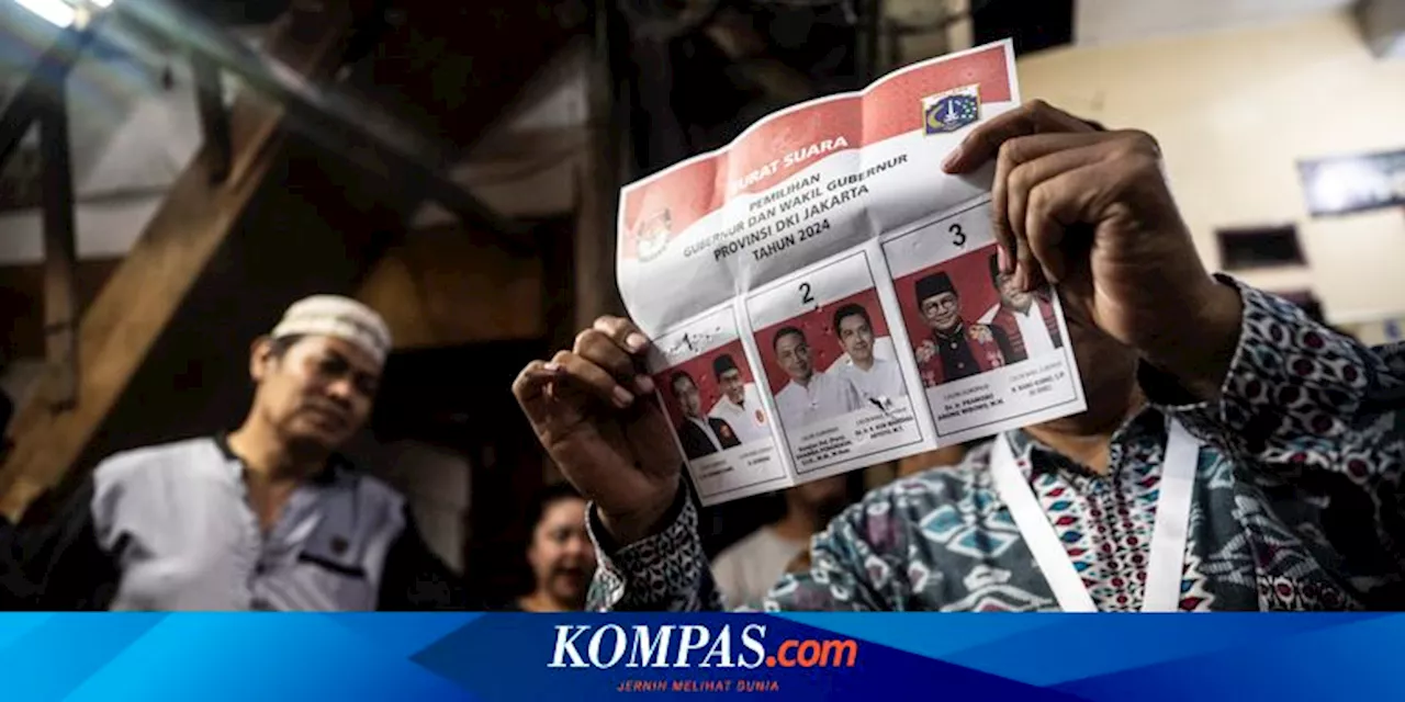 Anggota KPPS Tunjukkan Surat Suara Tidak Sah Di Pilkada Jakarta, Partisipasi Rendah