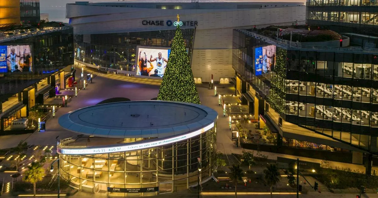 Chase Center in San Francisco hosts Christmas tree lighting celebration