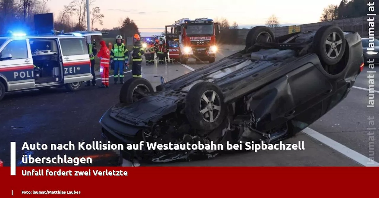 Schwerer Unfall auf der A1 bei Sipbachzell: Zwei Fahrzeuge kollidierten, zwei Personen verletzt