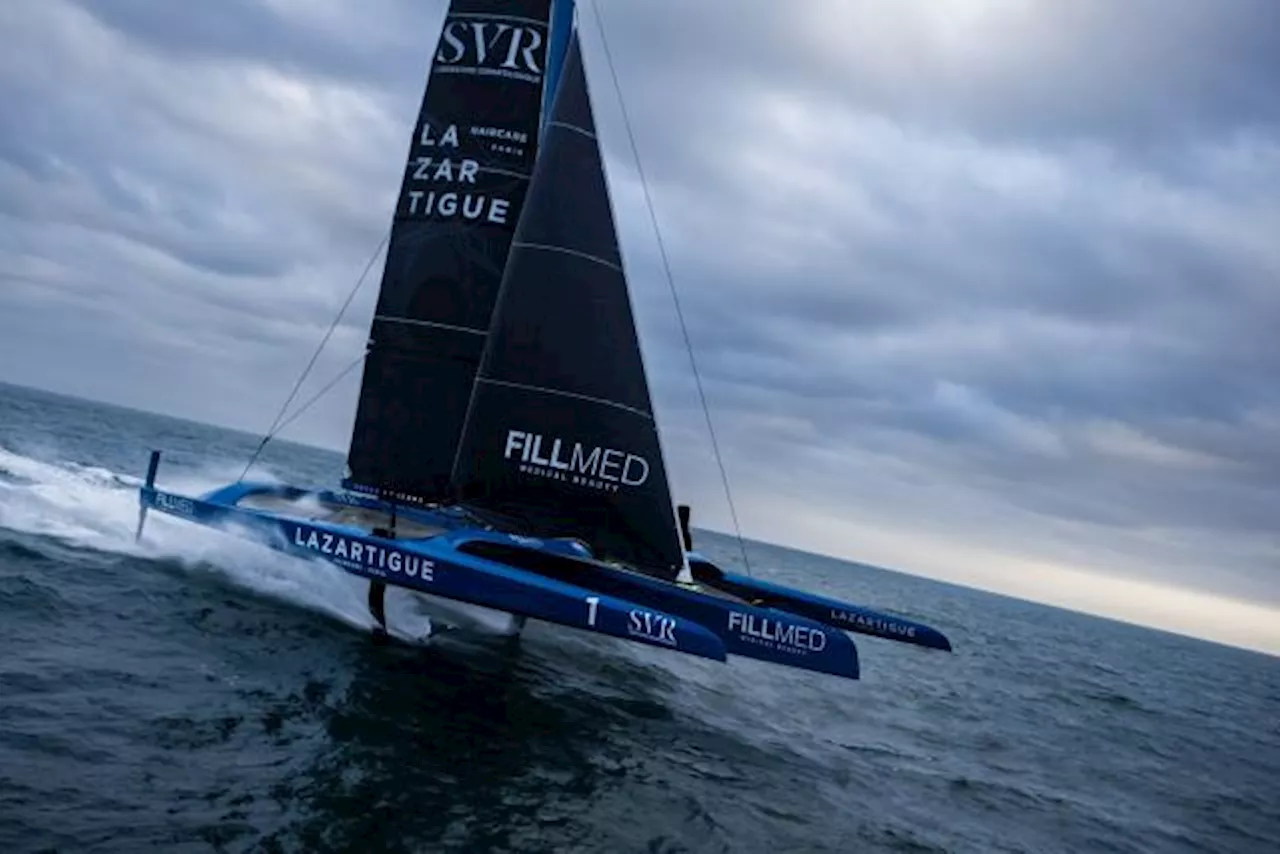 François Gabart Départ pour le Trophée Jules-Verne avec SVR-Lazartigue