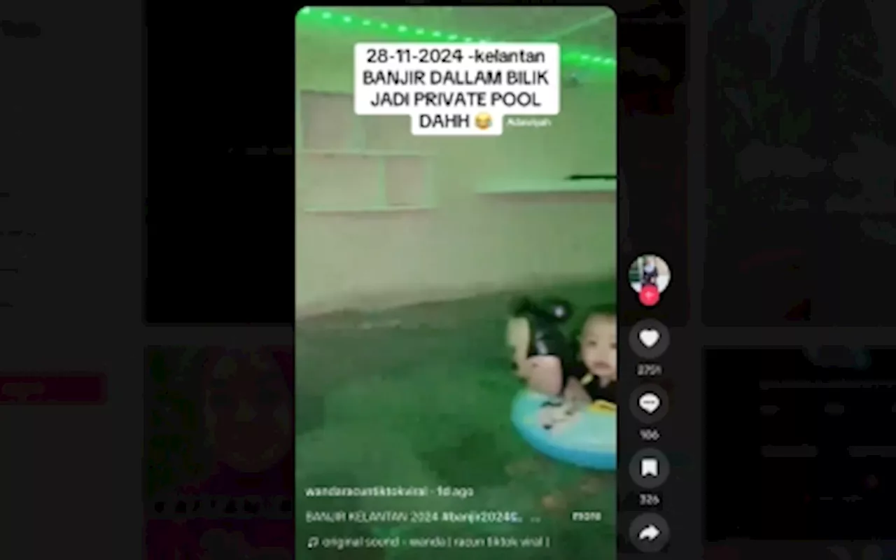 Kelantan Woman Turns Basement into Private Pool During Flood