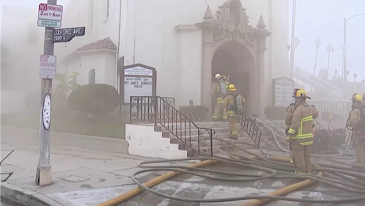 Firefighters knock down flames at Harvard Heights church