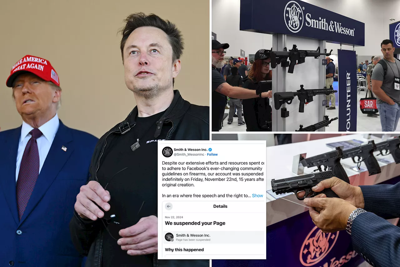 Gunmaker Smith & Wesson applauds Elon Musk's X after getting suspended by Facebook