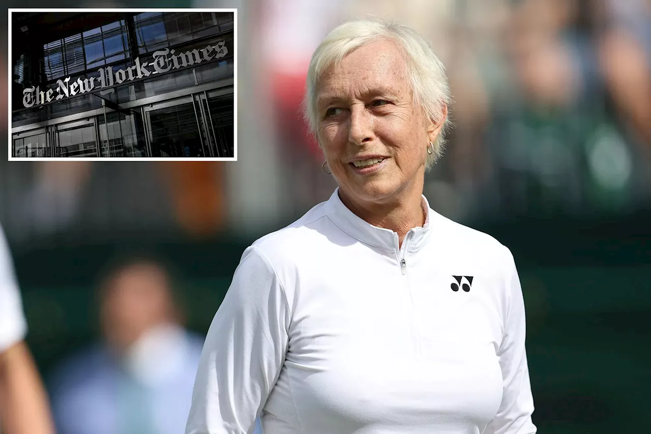 Tennis great Martina Navratilova slams New York Times for referring to women as 'non-transgender women'