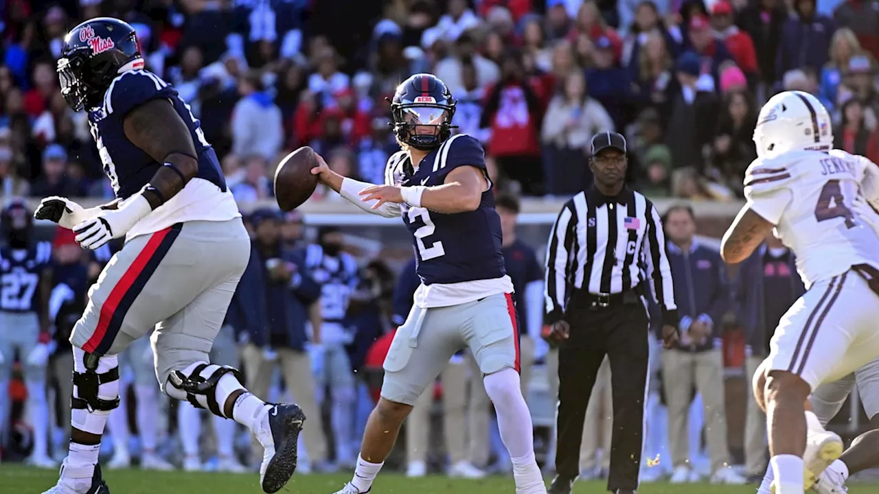 Eli Manning Congratulates Ole Miss QB Jaxson Dart on Breaking Passing Record