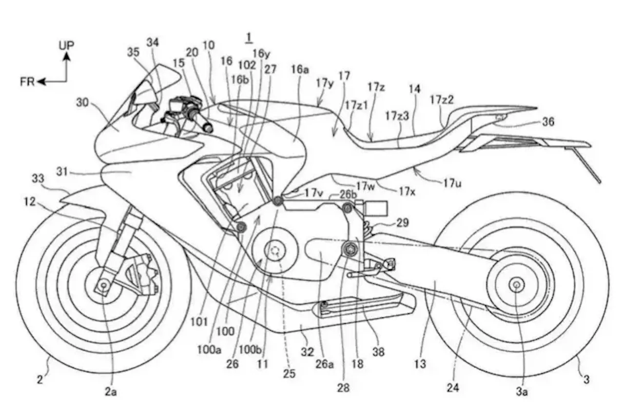 Honda Patentierte Leichtbau-Fireblade mit minimiertem Chassis und Einarmschwinge