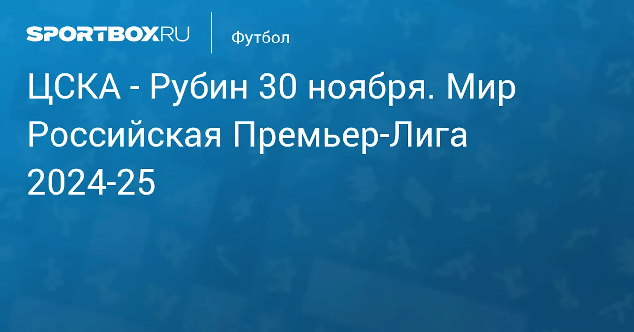 Рубин 30 ноября. Мир Российская Премьер-Лига 2024-25. Протокол матча