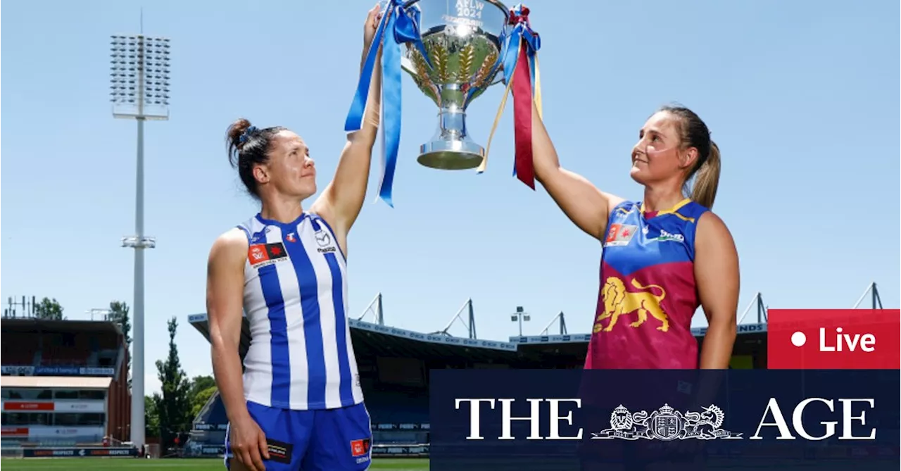 AFLW grand final 2024 LIVE updates: North Melbourne Kangaroos, Brisbane Lions face off for AFLW flag