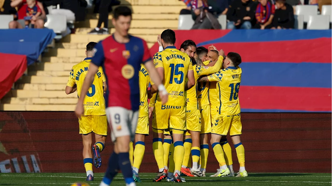 Barcelona Loses to Las Palmas, Faces Drop in Spanish League