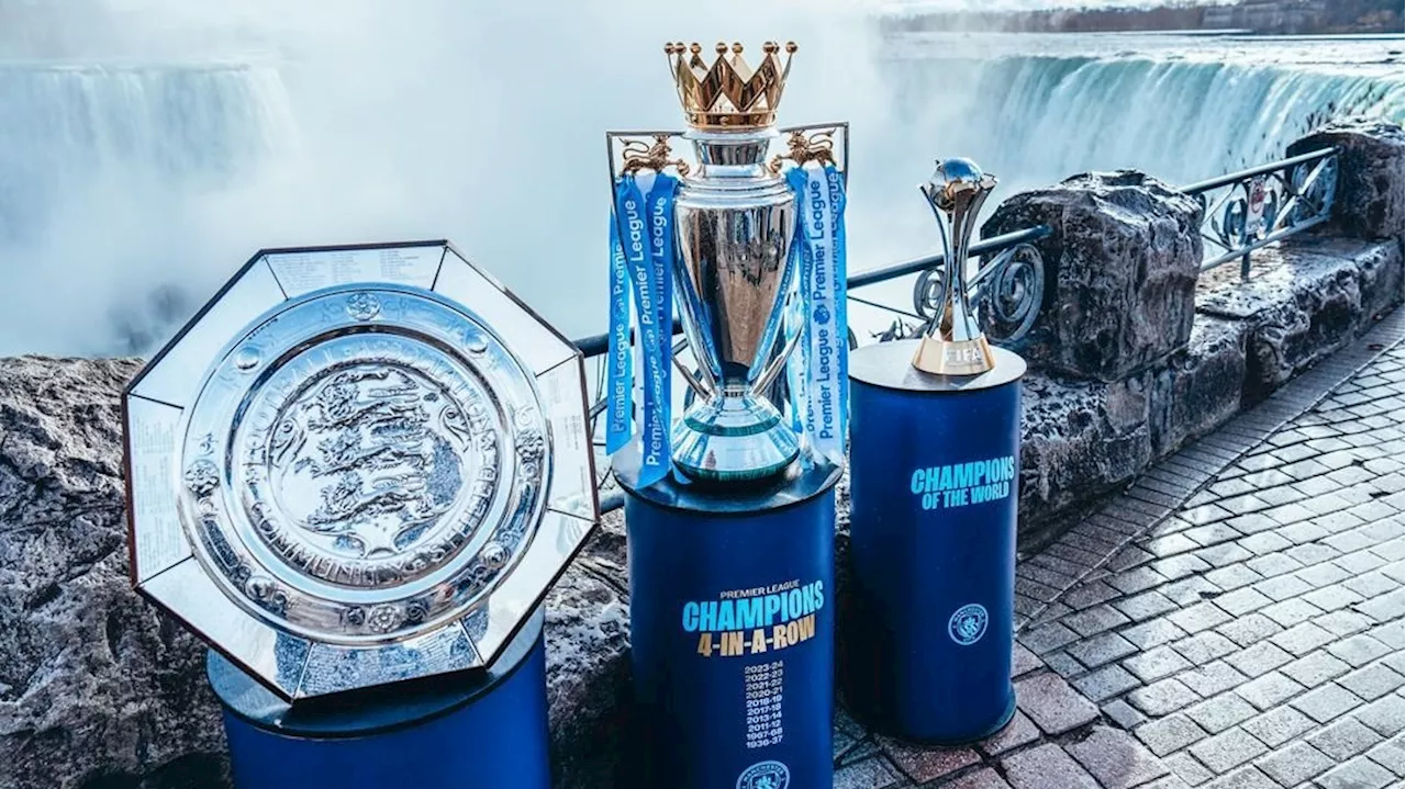 Manchester City's Premier League Trophy Visits Niagara Falls