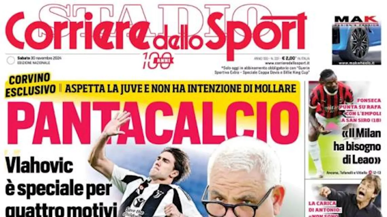 L'apertura del Corriere dello Sport con l'intervista a Corvino: 'Pantacalcio'