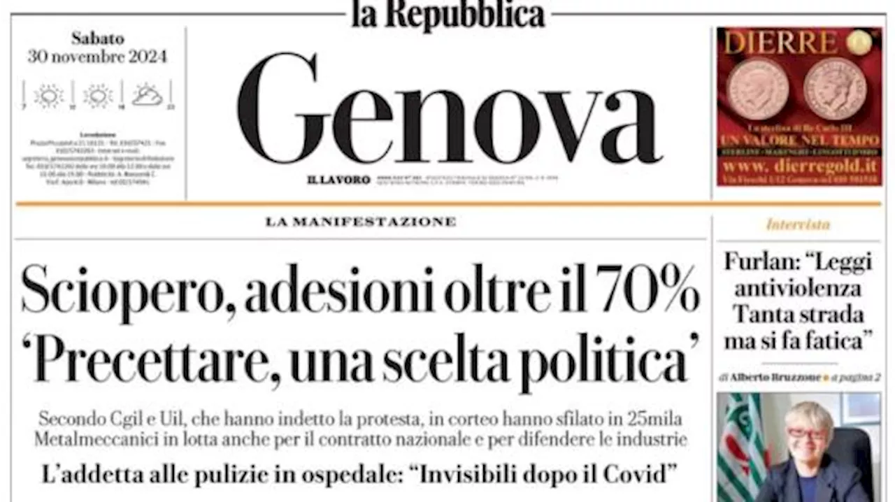 La Repubblica (ed. Genova): 'La fiducia di Vieira: 'Lavoriamo bene, si vedrà a Udine''