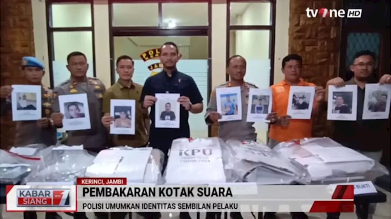 Polisi Tetapkan 9 Identitas Pelaku Pembakaran TPS di Jambi, Tersangka Terancam Maksimal 12 Tahun Penjara