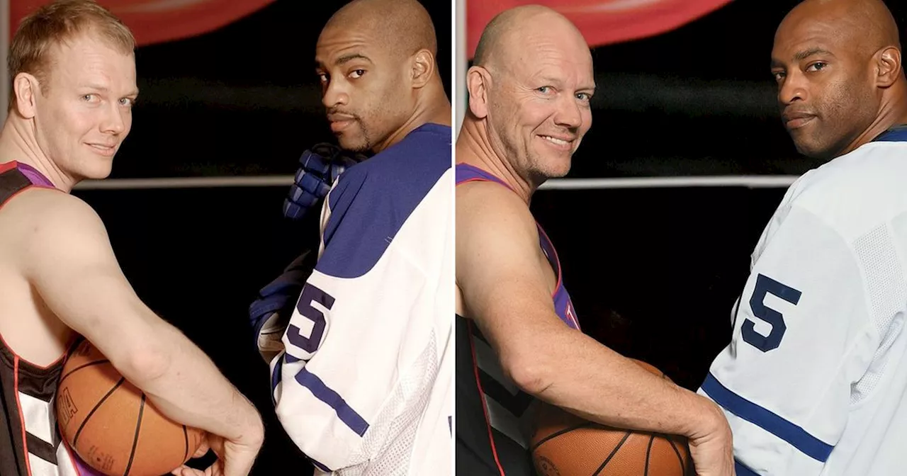 Toronto sports legends Sundin and Carter recreate iconic Leafs-Raptors jersey swap