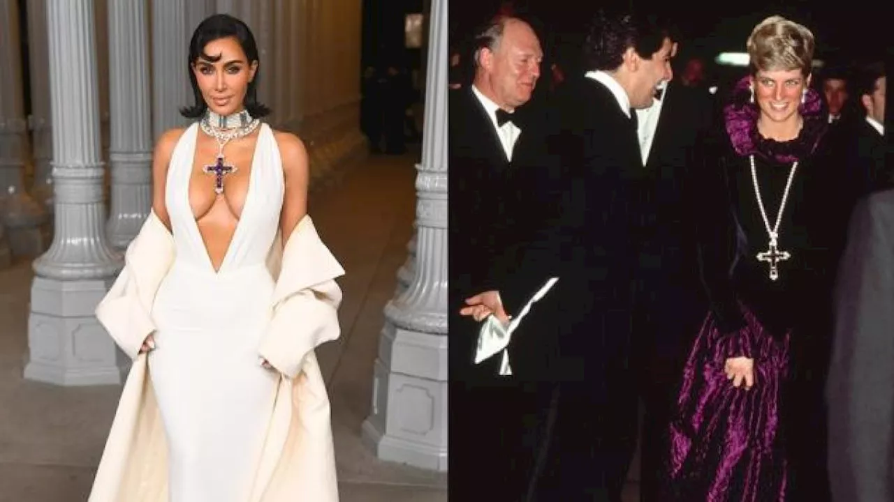 Kim Kardashian con un gioiello storico: indossa la collana di Lady D