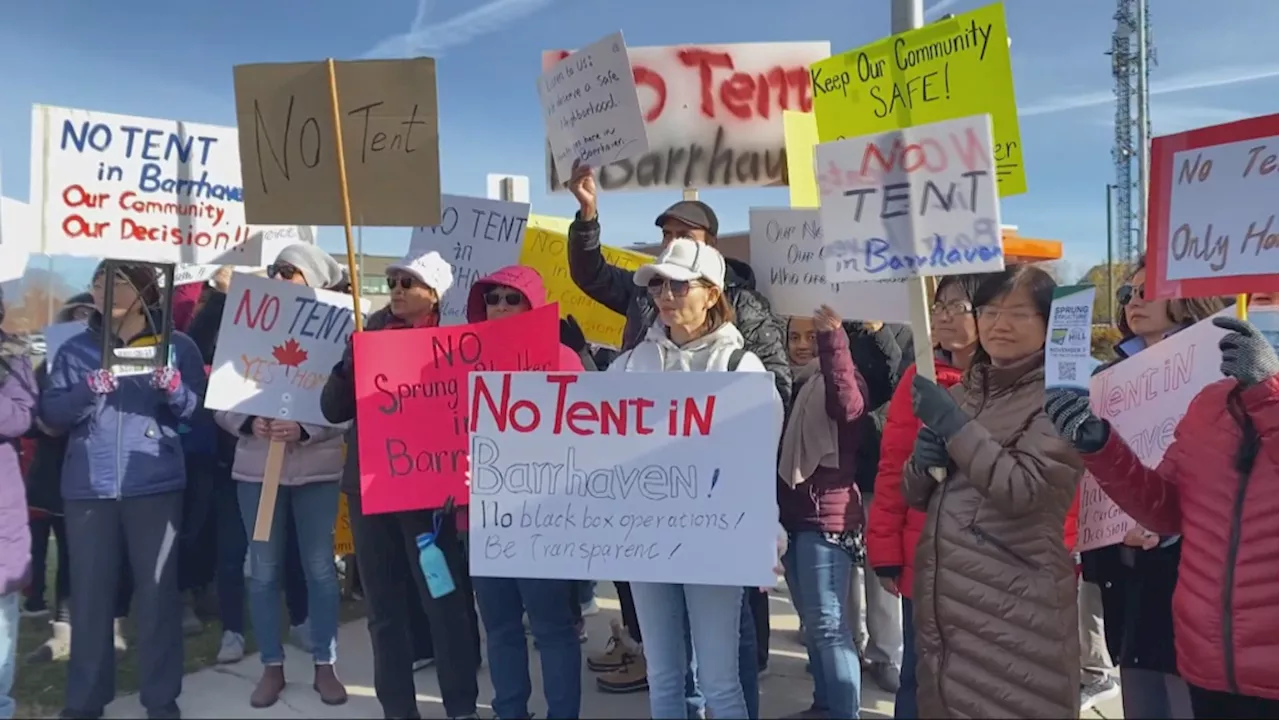 Barrhaven residents gather to oppose proposed 'sprung structures' for asylum seekers