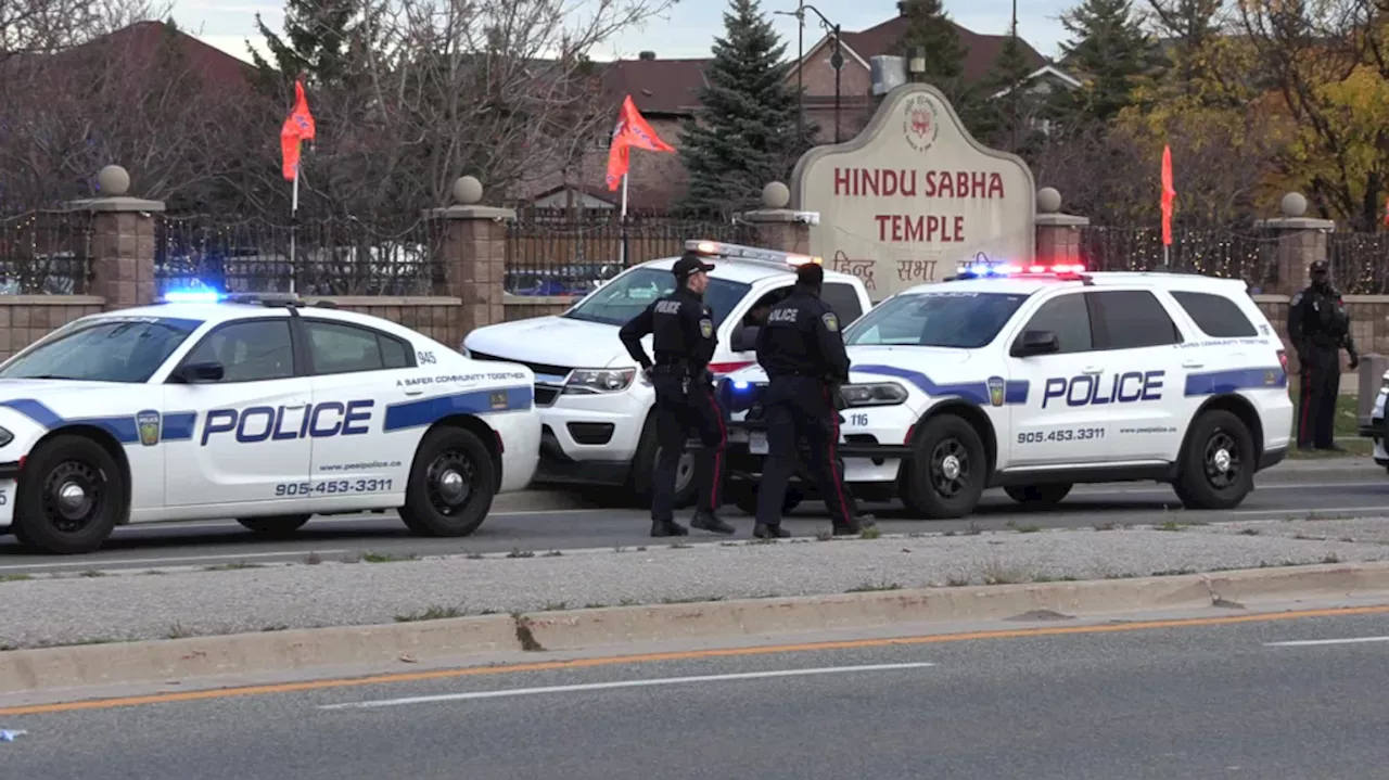 Four arrests made, police officer injured in connection with protest at Hindu temple in Brampton, Ont.