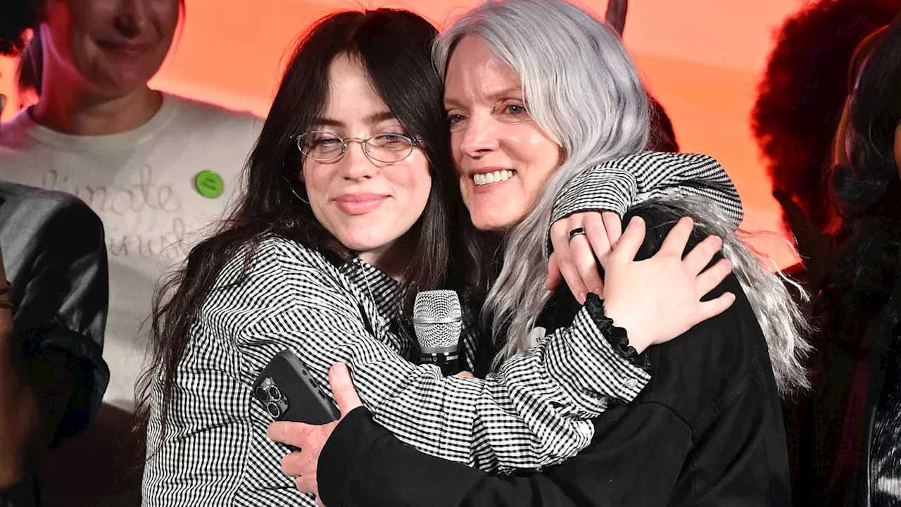 Billie Eilish is supported by mom Maggie Baird at singer's Overheated climate change conference in...