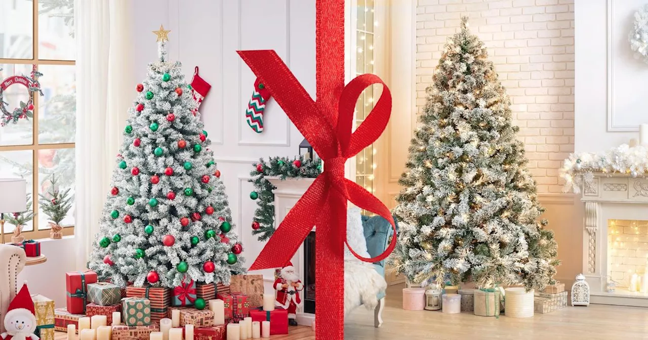 This 6.5-Foot Flocked Christmas Tree Is Under $85. Grab It Now Before The Coupon Disappears.