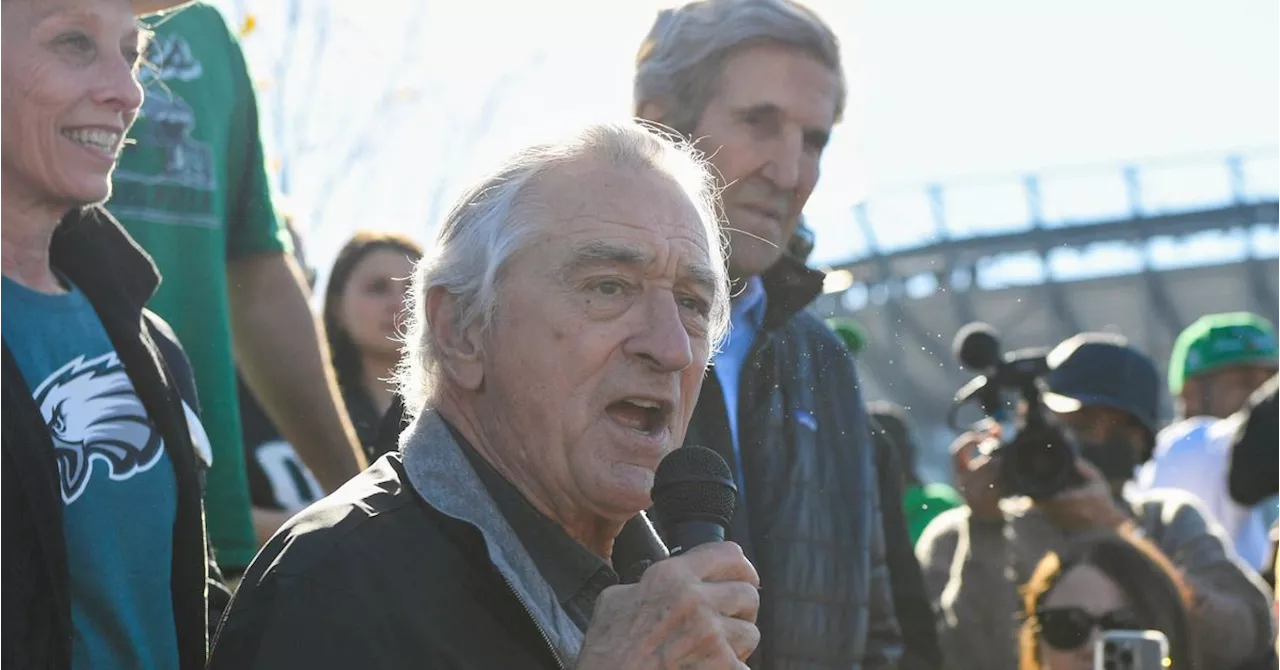 Robert De Niro Takes Goal Line Stand Against Trump At Eagles Tailgate Party