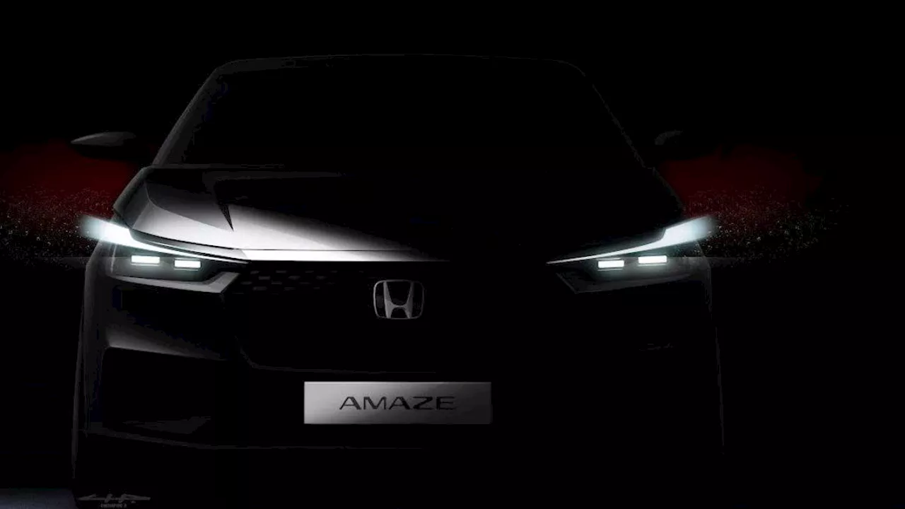 2024 Honda Amaze Teaser: अमेज की नई जेनरेशन का पहला टीजर हुआ जारी, डिजाइन में मिलेगी Maruti Dzire को चुनौती