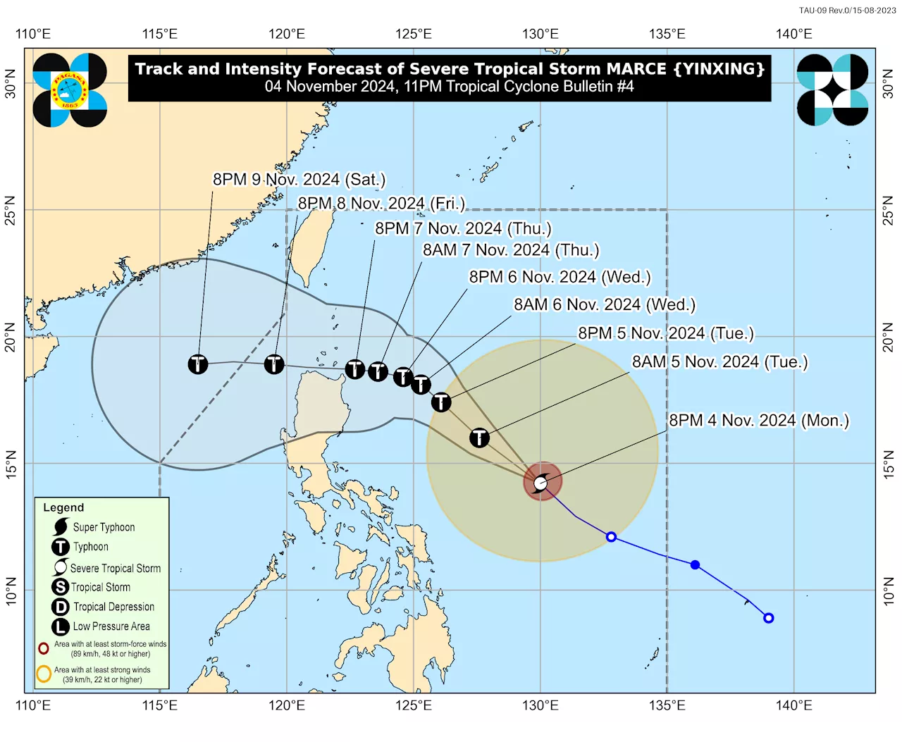 ‘Marce’ now a severe tropical storm, Signal No. 1 raised in parts of northern Luzon