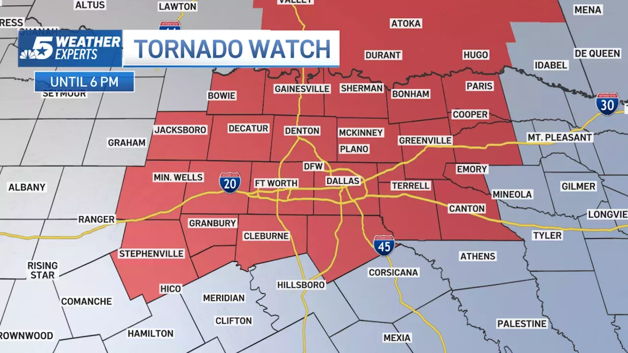 LIVE RADAR Tornado Watch Is In Effect For DFW Severe Weather Threat Into Tonight Weather