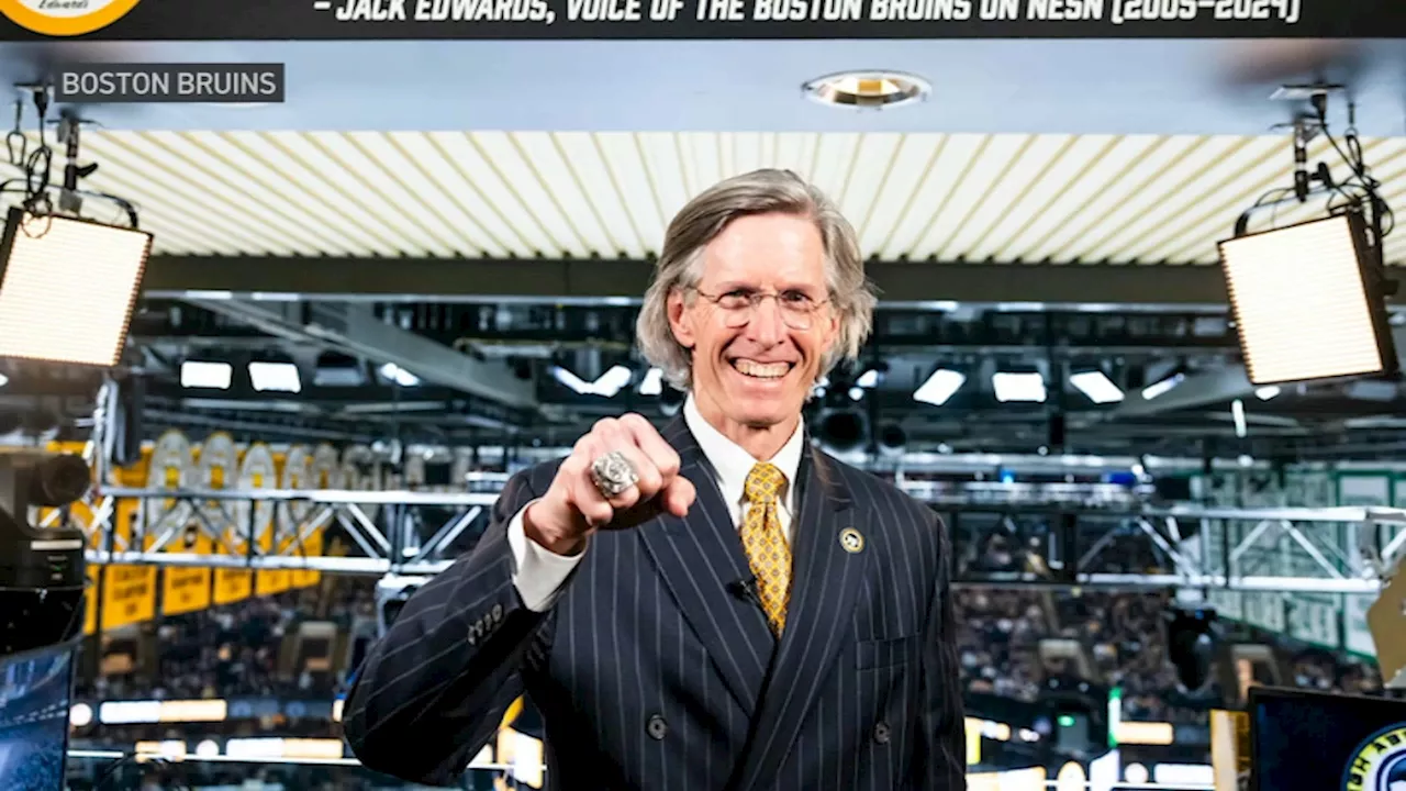 Bruins celebrate Jack Edwards at the Garden