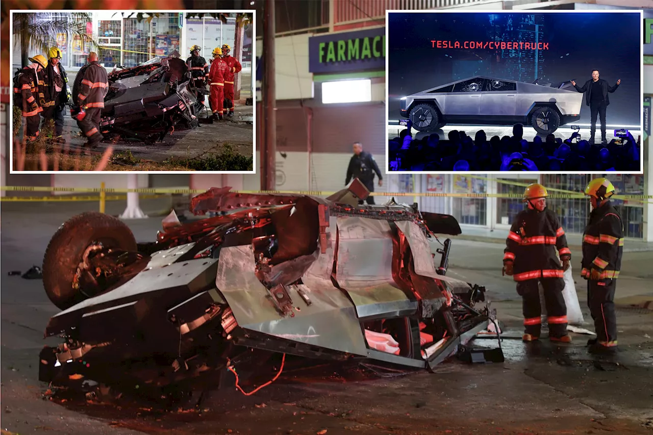 Four people miraculously survive after horror crash leaves Cybertruck mangled