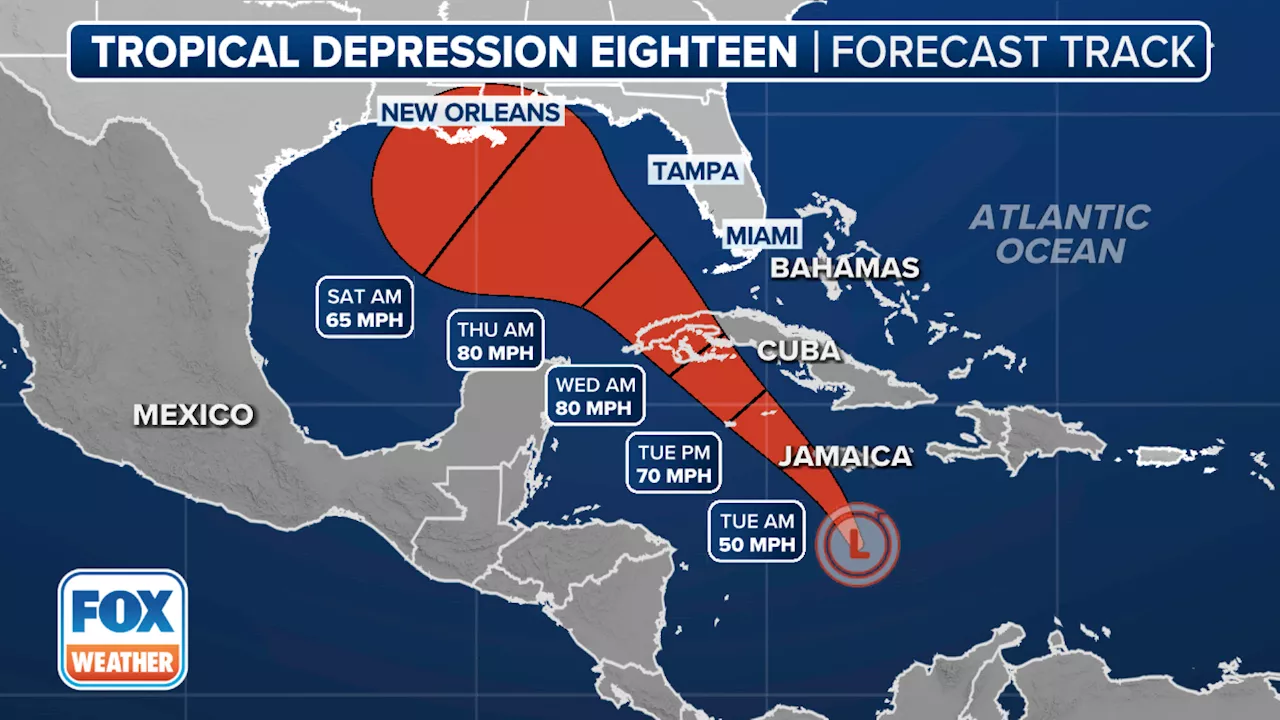 Tropical Depression 18 likely strengthening into Hurricane Rafael, on track to hit Gulf Coast