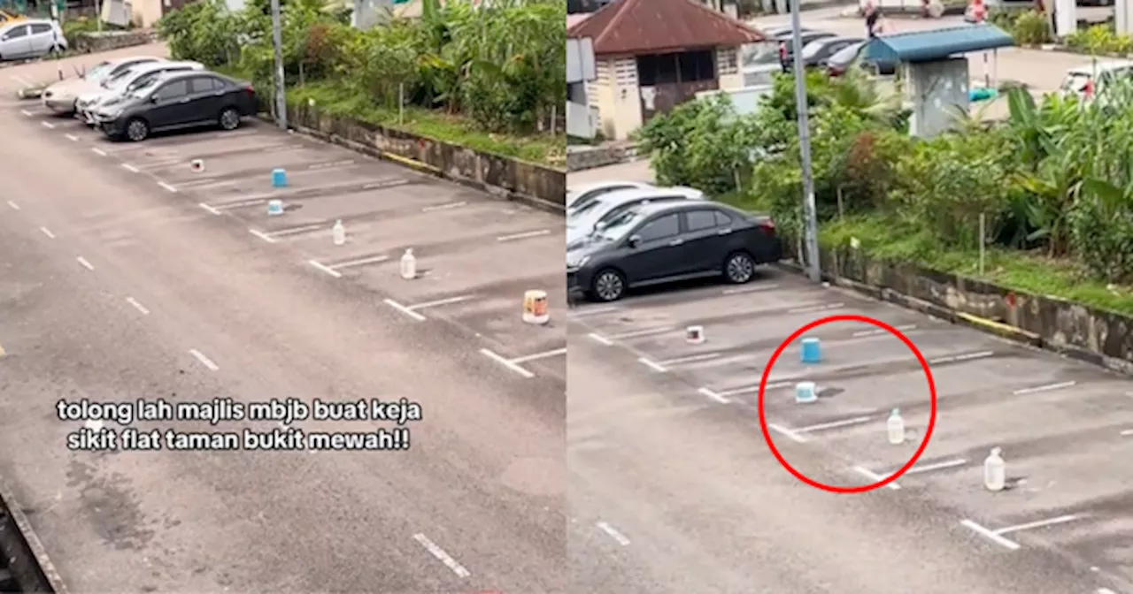 [VIDEO] Botol Air Bersusun 'Cop Parking', Ramai Persoal Mentaliti Penduduk Di Flat Ini