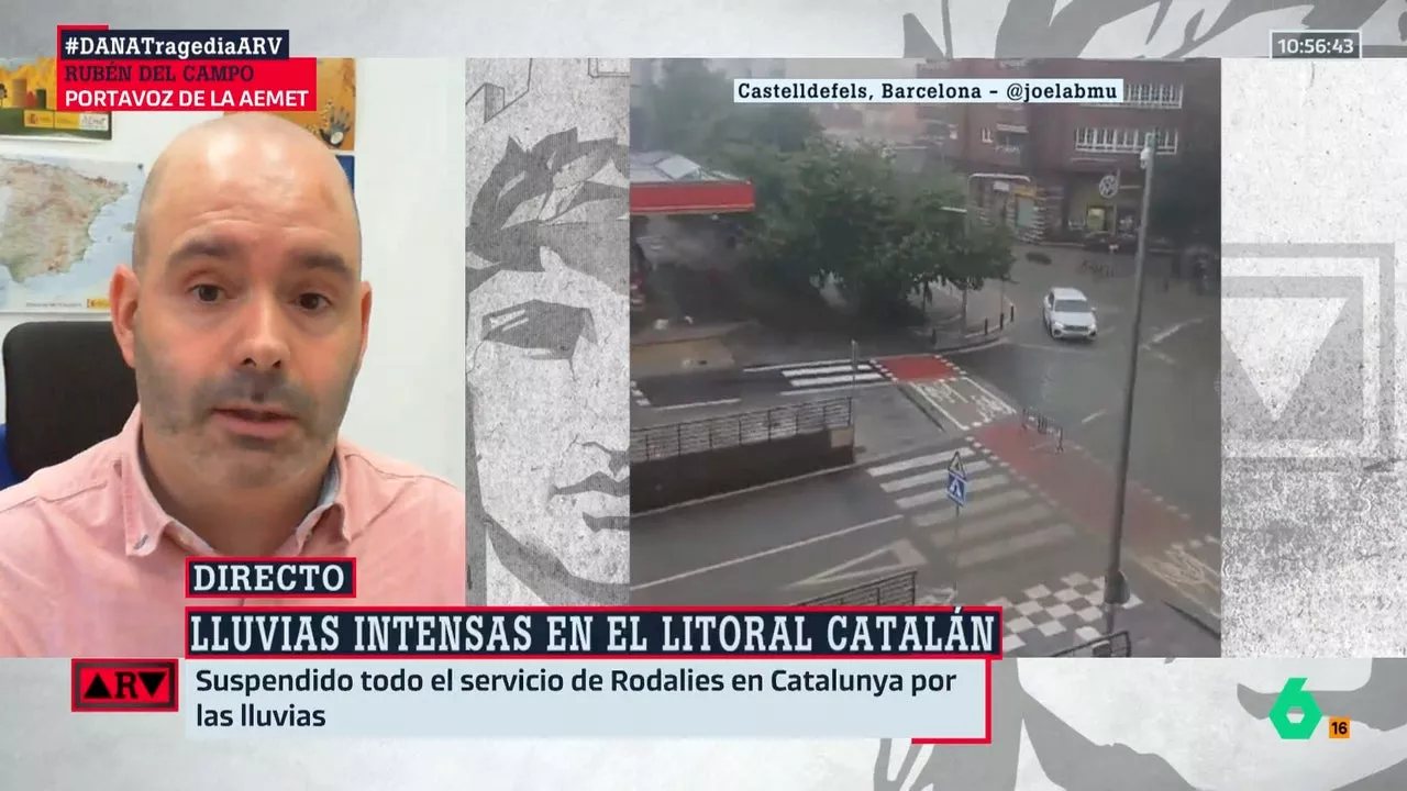 Rubén del Campo (AEMET) explica el 'aviso rojo' en el litoral de Barcelona: 'Los chubascos van