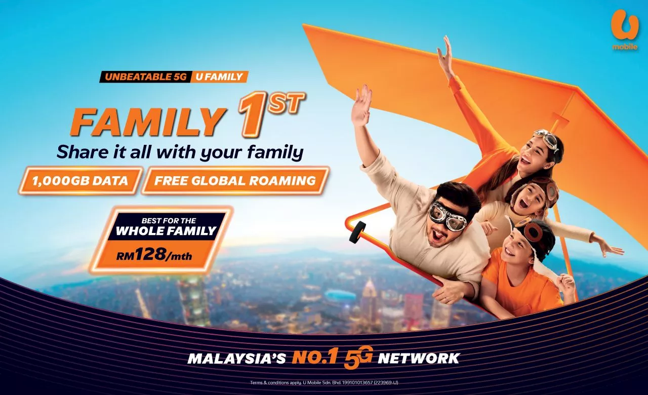 U Mobile U Family 128: 1000GB data with 4 lines for RM128