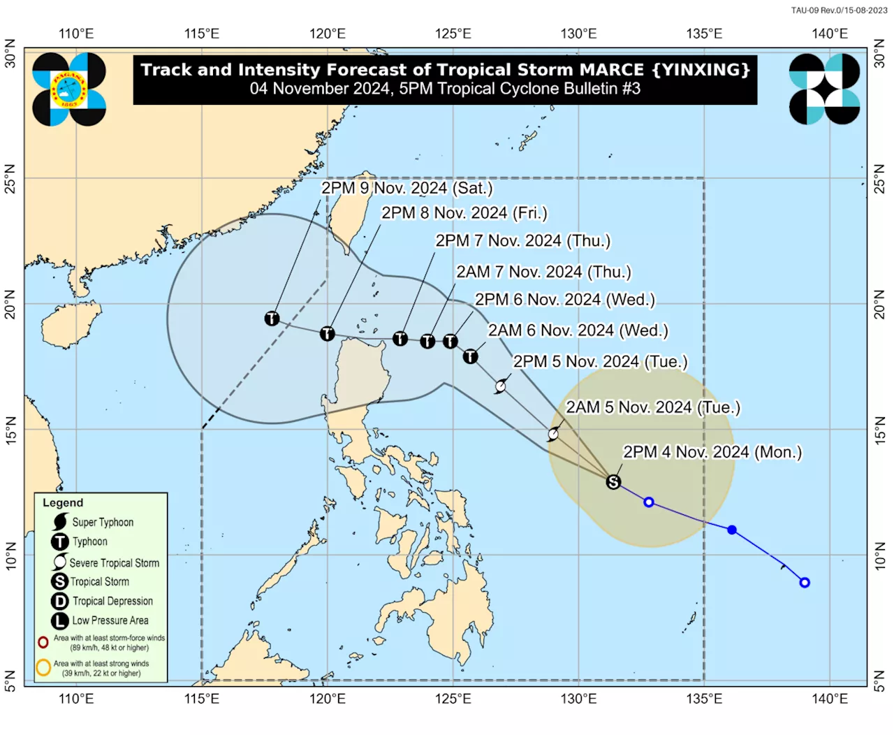 Marce likely to develop into severe tropical storm