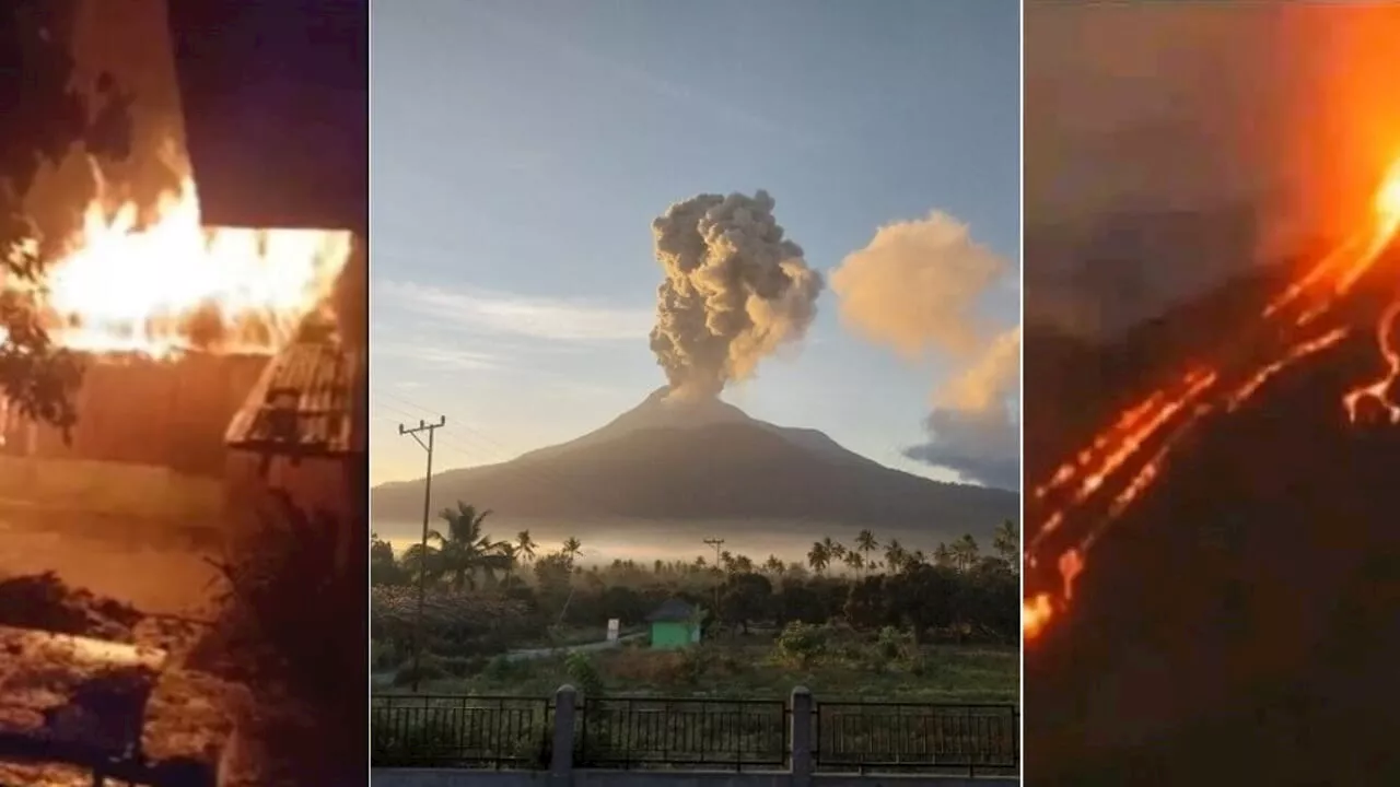 Le immagini dell'eruzione del vulcano in Indonesia: palle di fuoco sui villaggi, ci sono morti