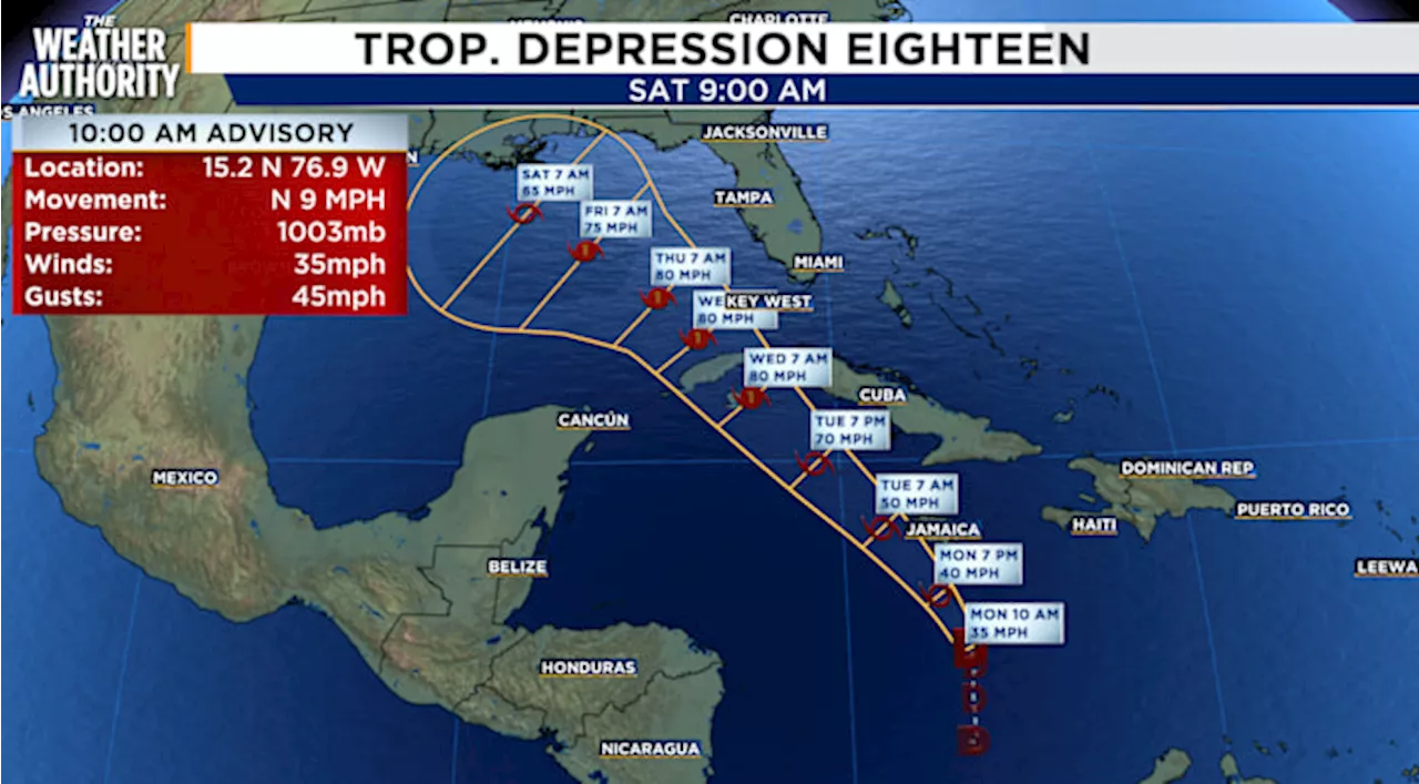 Tropical Depression 18 forms, expected to move into Gulf, become hurricane