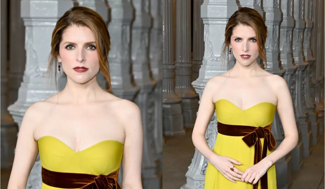 Anna Kendrick Wears Strapless Chartreuse Dress for LACMA Art + Film Gala 2024 Red Carpet