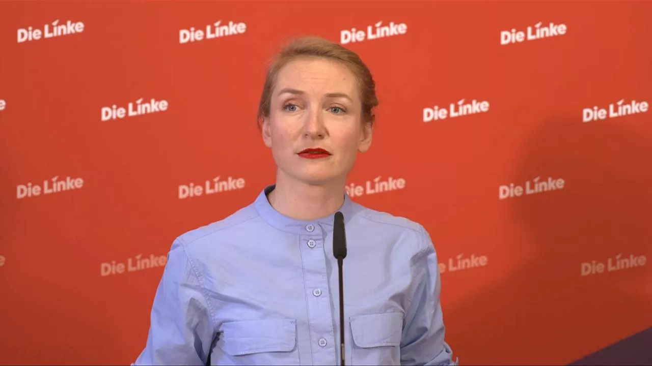 Pressekonferenz der Linkspartei mit Ines Schwerdtner (Parteivorsitzende)