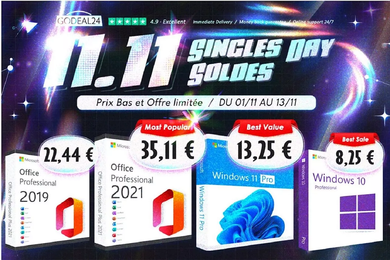 Les promos Godeal24 du Single Day sont FOLLES : Microsoft Office 2021 et Windows 11 dès 10€