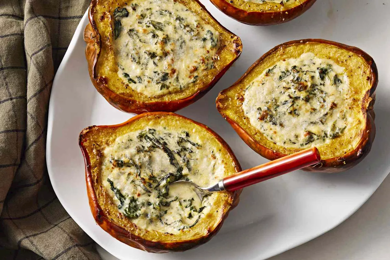 Creamed Spinach-Stuffed Squash