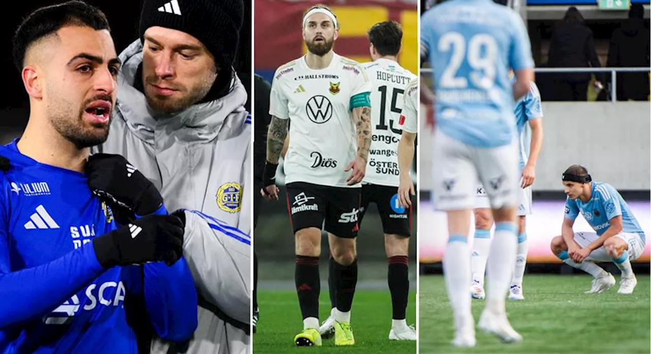 Tre superettan-lag riskerar nedflyttning