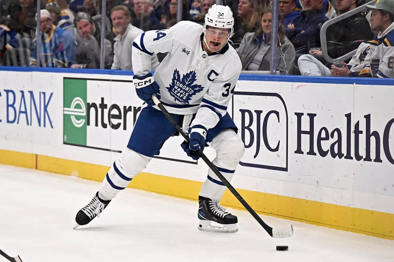 Maple Leafs captain Auston Matthews out day-to-day with upper-body injury