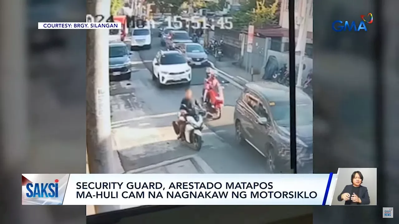 Security guard arrested after stealing motorcycle in QC