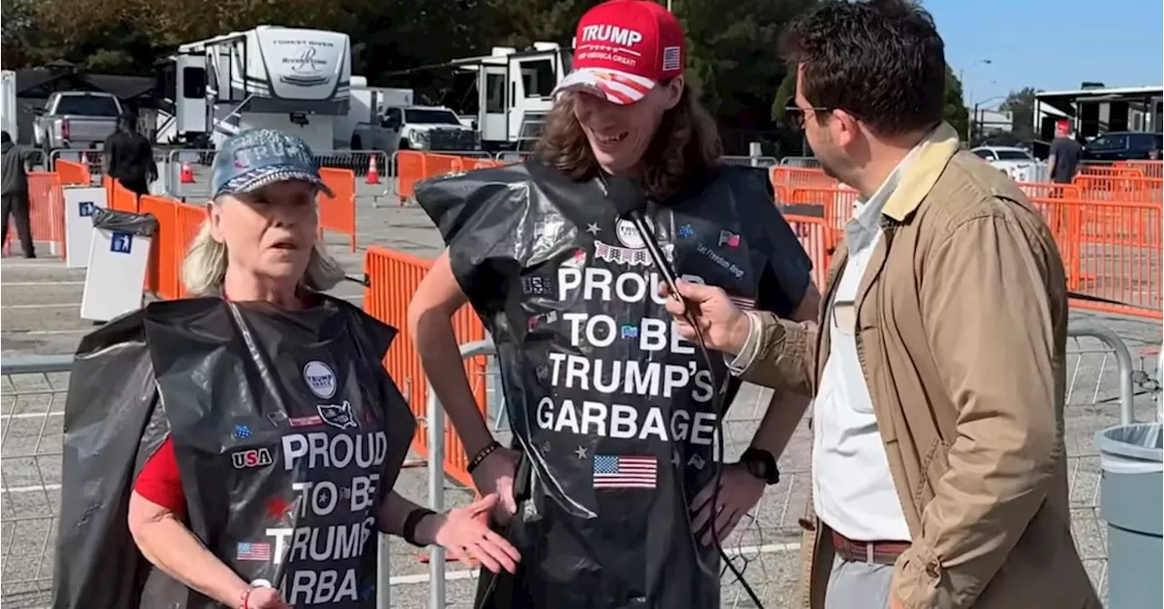 Trump Supporters In Garbage Bags Stumped When Comedian Points Out Their Logic Is Trash