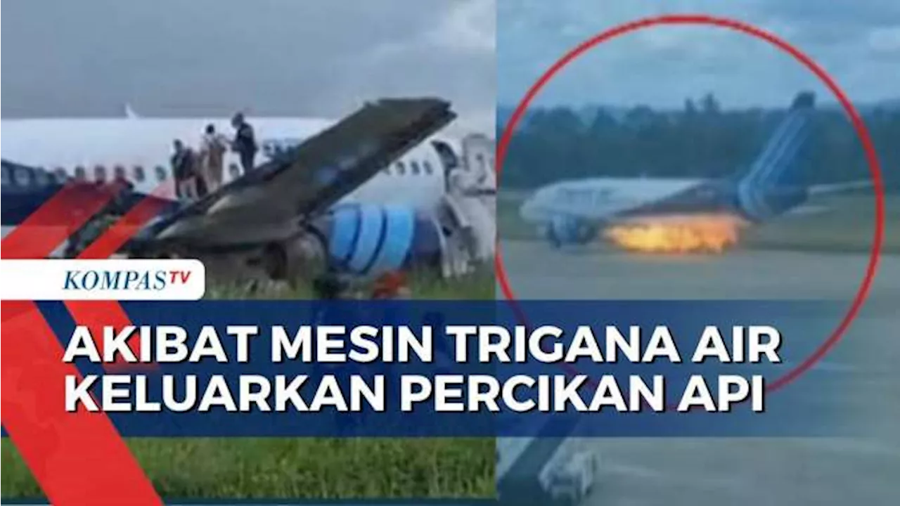 Mesin Pesawat Trigana Air Percikan Api: Batal Terbang Hingga 4 Penumpang Terluka Kerena Berdesakan