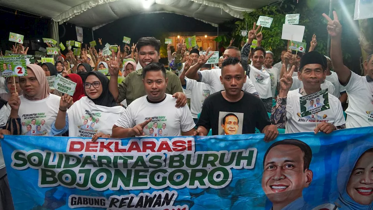 Dukung Wahono-Nurul, Buruh Bojonegoro Deklarasi Gabung Relawan Luwih Apik