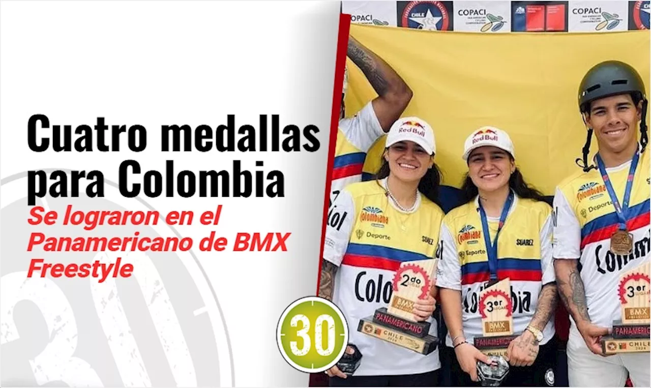 Cuatro medallas para Colombia en el Panamericano de BMX Freestyle